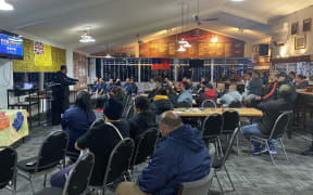 New Zealand Rugby's Pasifika Engagement Manager, Saveatama Eroni Clarke, welcomes a full house at the first Rugby Smart Programme to be delivered in Samoan and Tongan.