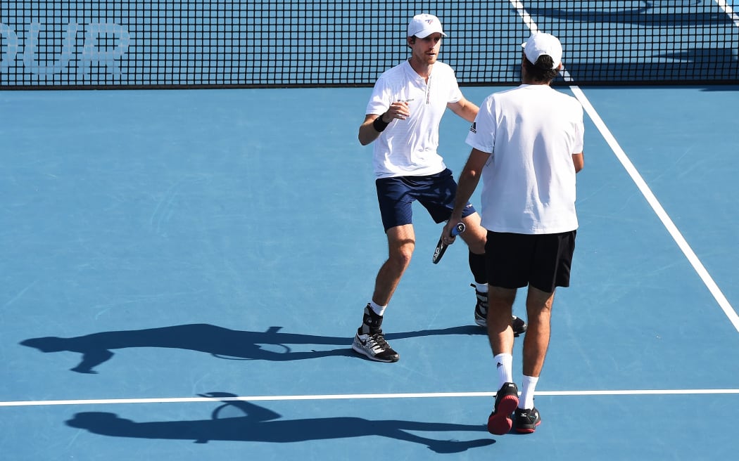 Marcus Daniell from New Zealand and Philipp Oswald from Poland at the 2020 ASB Classic.