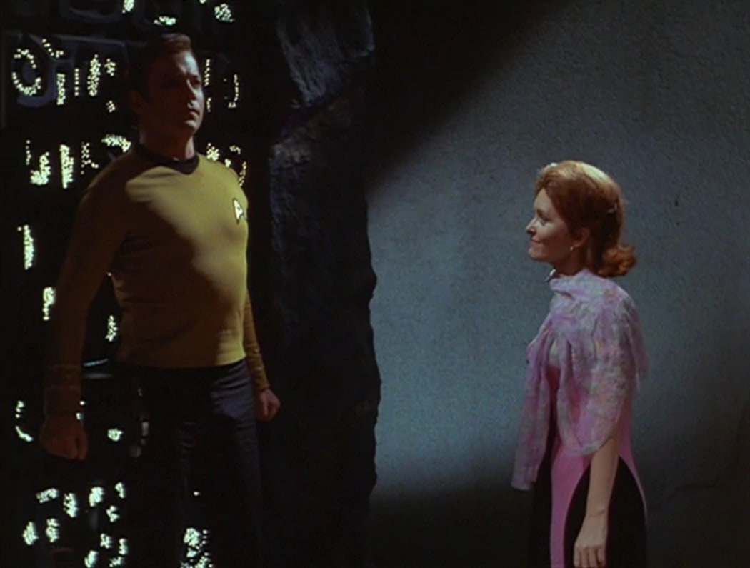 Captain James T. Kirk and Doctor Janice Lester in 2269. (TOS season 3 episode: "Turnabout Intruder")