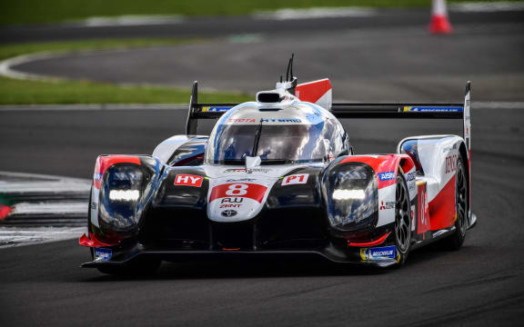 Brendon Hartley in a Toyota TS050 Hybrid LMP1 car.