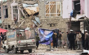 A general view of the street after the explosion in Kabul, Afghanistan.