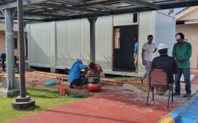 Construction of the facility that will house the machine for testing for Covid-19