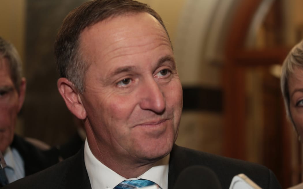 090414. Photo Diego Opatowski / RNZ.PM John Key talks with media at Parliament.