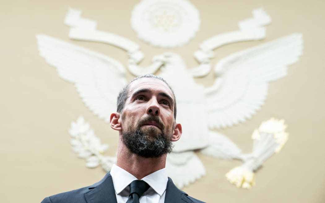 Michael Phelps arrives ahead of an Oversight and Investigations Subcommittee hearing on "Examining Anti-Doping Measures in Advance of the 2024 Olympics.