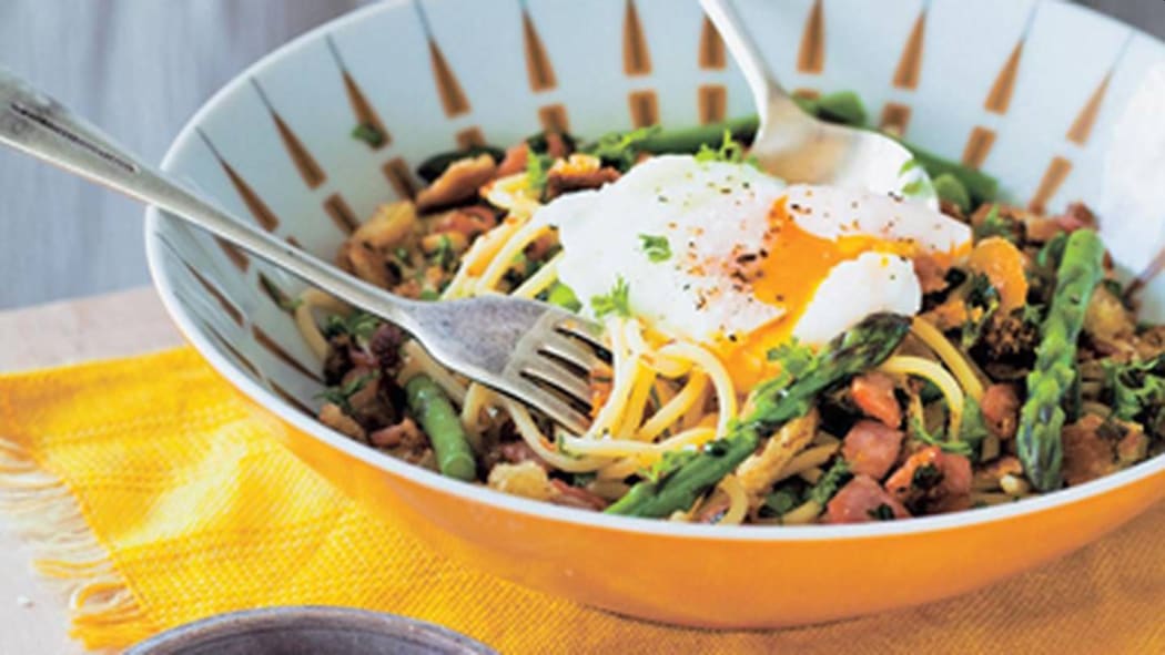 Spring breakfast spaghetti