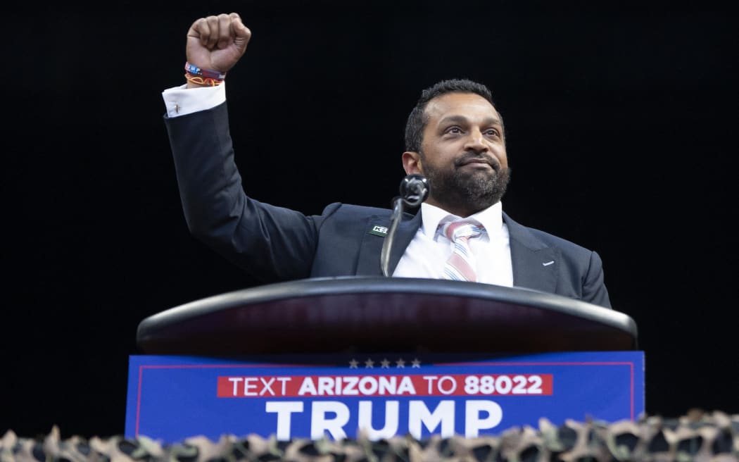(FILES) Former Chief of Staff to the U.S. Secretary of Defense Kash Patel speaks during a campaign rally for U.S. Republican presidential nominee, former President Donald Trump at Findlay Toyota Center on October 13, 2024 in Prescott Valley, Arizona. - US President-elect Donald Trump nominated Kash Patel as FBI director on November 30, 2024. (Photo by Rebecca Noble / GETTY IMAGES NORTH AMERICA / AFP)