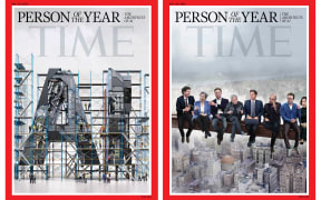 These magazine cover images courtesy of TIME/TIME Person of the Year obtained on 11 December, 2025 shows two covers of TIME Magazine announcing "Architects of AI" as the 2025 TIME Person of the Year, featuring an illustration by Peter Crowther for TIME (left image) and a painting by Jason Seiler for TIME (right image).