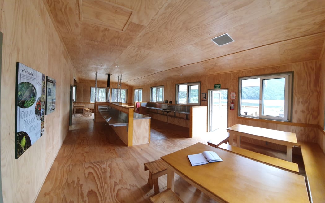 The Kōhanga Atawhai - Manson Nicholls Hut has been rebuilt at Lake Daniell in the Maruia Valley.