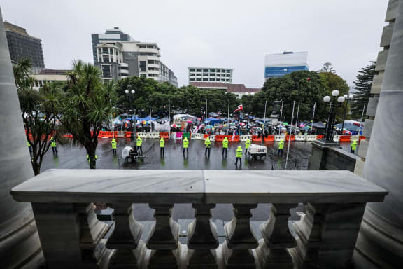 The Covid mandate protest at Parliament on 12 February 2022.