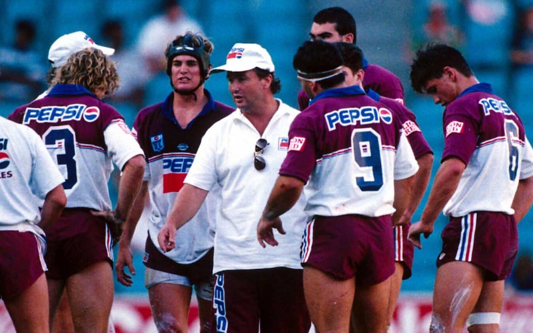 Manly Warringah Sea Eagles coach Graham Lowe at Rugby League Sevens, 1992.