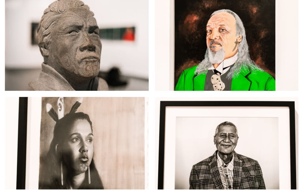 Entries to the 2021 inaugural Kiingi Tuheitia Portrait Award.