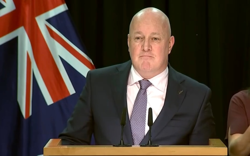 Prime Minister Christopher Luxon speaks at a post-Cabinet media conference.
