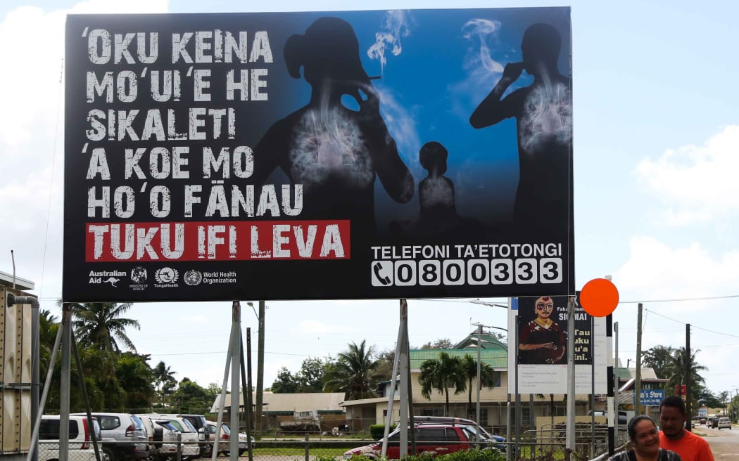 Billboard for smokefree campaign in Tonga.