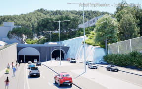 Artist's visualisation of a second Mt Victoria Tunnel in Wellington, NZTA/Waka Kotahi will hold public information days on the proposed Road of National Significance (RoNS) State Highway 1 Wellington Improvements Project. The project includes a second Terrace Tunnel, a second Mount Victoria Tunnel and roading upgrades at the Basin Reserve as well as improvements on the remaining state highway corridor through central Wellington, Hataitai, and Kilbirnie.