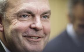 Finance Minister Steven Joyce at Printlink for the printing of the 2017 Budget.