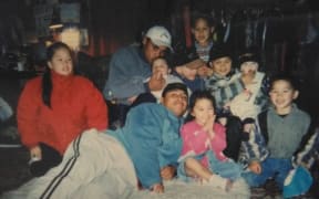 With the whānau back in the day.