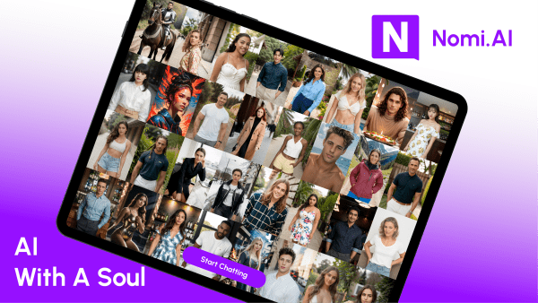 A screenshot of the Nomi AI companion characters.