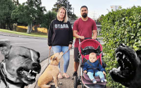 Victoria Hearn with husband Antonio Afamasaga and their son Matai,