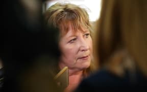 Minister for Broadcasting, Clare Curran answers questions from journalists