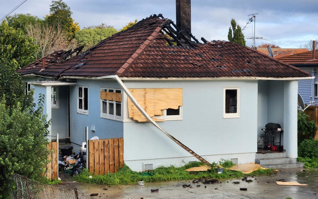 A fire ripped through a house on Saint Lukes Road, Mt Albert, Auckland on 7 June, 2024.
