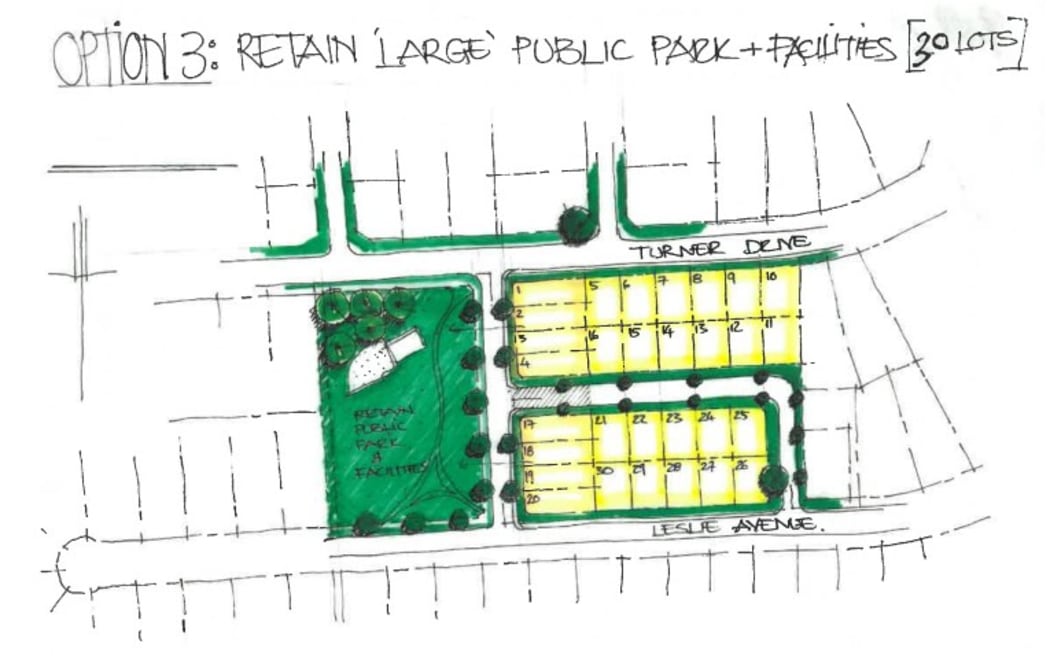 A rough plan of 30 lots for Turner Dr Reserve in Western Heights.