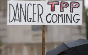 An anti-TPP protest in  Washington DC, earlier this year.