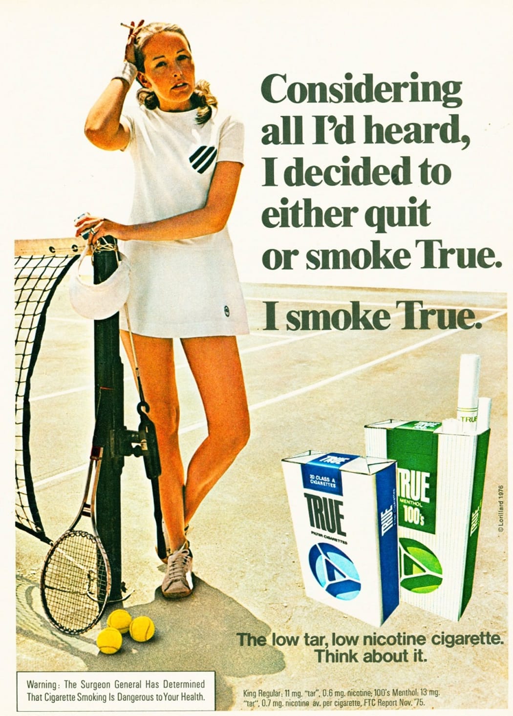 Cigarette advertisement, 1976