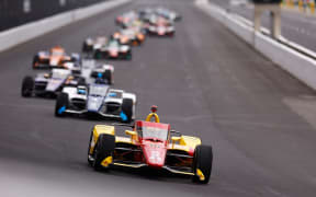 Alex Palou leads the Indy 500 field, 2025.