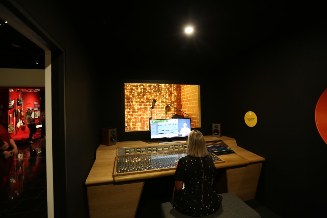 Studio where you can mix Che Fu's Fade Away at the Volume: Making Music in Aotearoa exhibition at Auckland Museum.