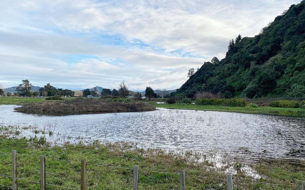 Flooding at Tolaga Bay cemetery.