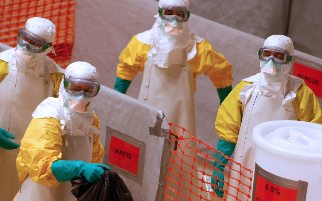 Medical workers in Amsterdam undergo training to treat Ebola. The fatal disease has already killed thousands in west Africa and it's feared it will beome more widespread.