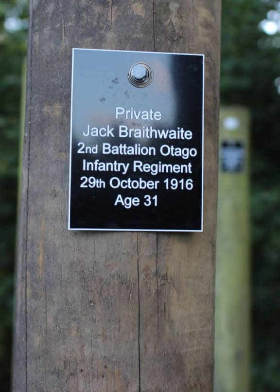 Jack Braithwaite's plaque