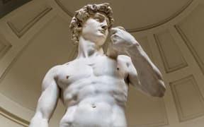 Italy, Tuscany, Florence, historic center listed as World Heritage by UNESCO, Galleria dell 'Accademia, statue of David (1501-04) by Michelangelo (Photo by DOZIER Marc / hemis.fr / hemis.fr / Hemis via AFP)