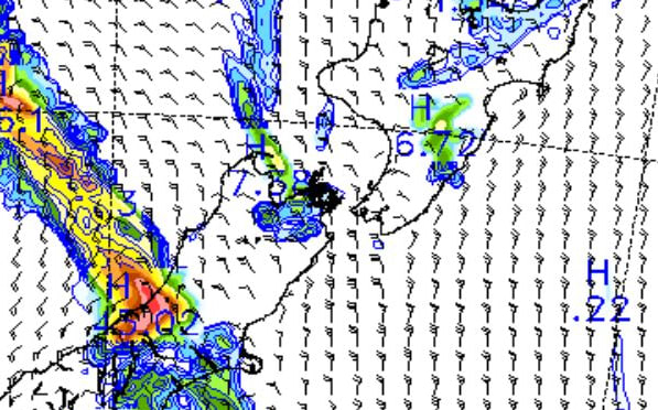 Rain radar forecasts a heavy band of rain to sweep up the country on Christmas Day.