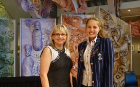 Science Teacher Prize winner Tania Lineham (left) and Future Scientist Prize winner, secondary school student Georgia Lala (right).