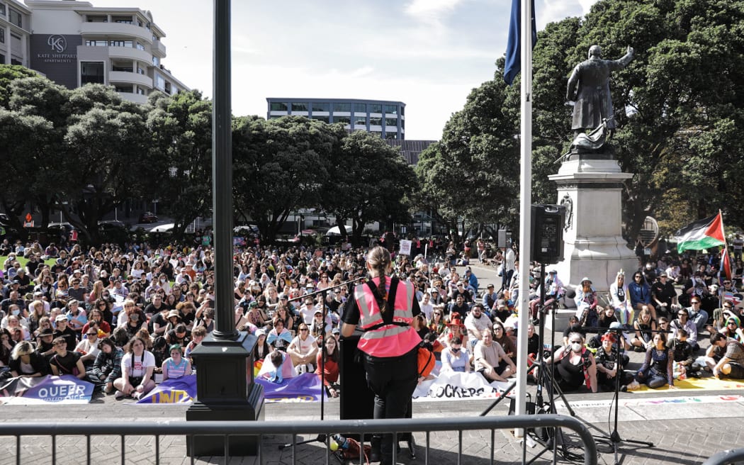 Hundreds of people marched to protest against moves that could change how puberty blockers are prescribed in gender affirming care.