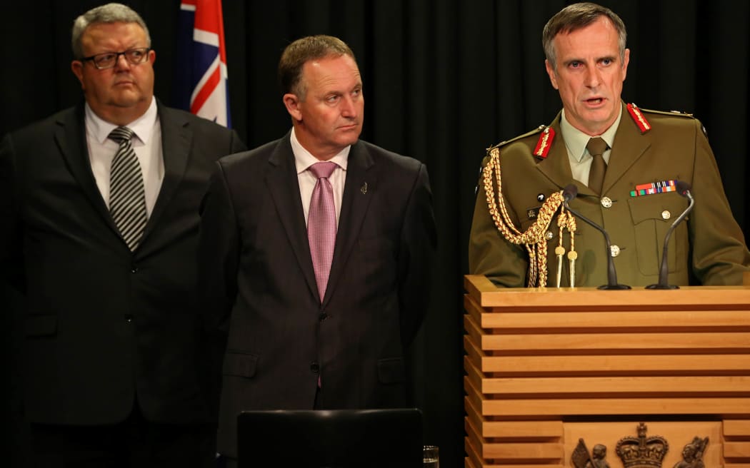 Tim Keating (right) John Key (middle) and Gerry Brownlee (left).