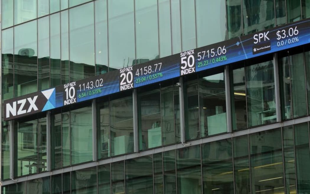 NZX signage on a building in Auckland, 2015.