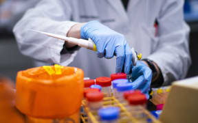 A researcher works in a lab that is developing testing for the COVID-19 coronavirus at Hackensack Meridian Health Center for Discovery and Innovation on February 28, 2020 in Nutley, New Jersey.