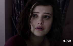 Katherine Langford plays Hannah Baker in the show's trailer.