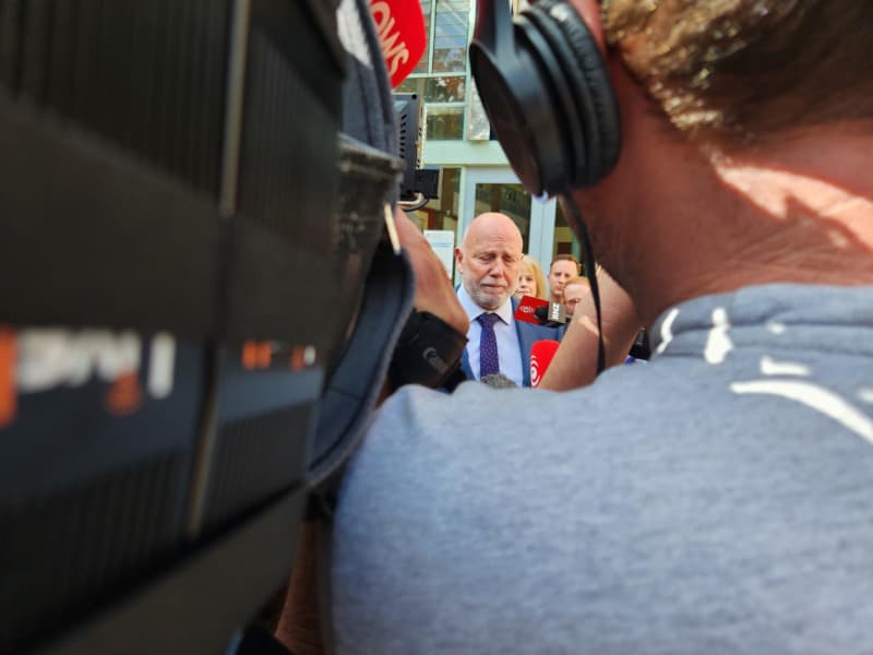Scenes outside the court, after the verdict in the Philip Polkinghorne trial.