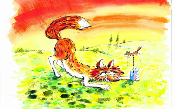 Fox with a fox in a box