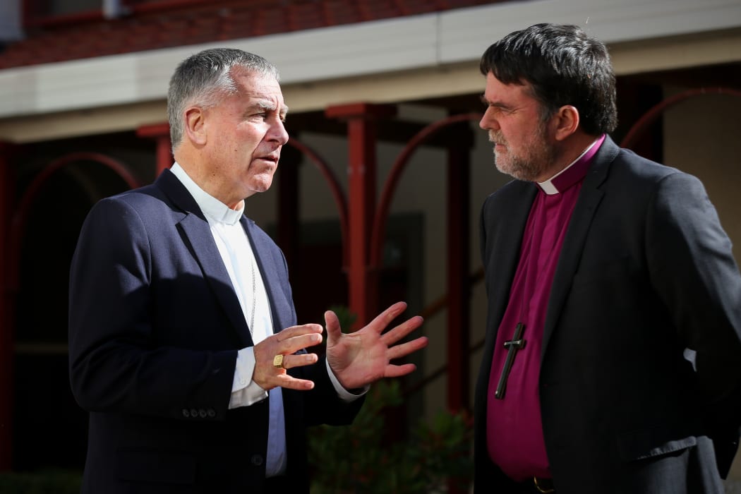 The Roman Catholic Church Cardinal, John Dew (left) and Anglican Church Archbishop, Philip Richardson.