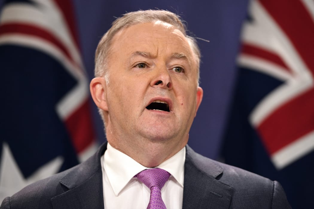 Australia's Labor party leader Anthony Albanese speaks at press conference in Sydney on 27 May 2019.