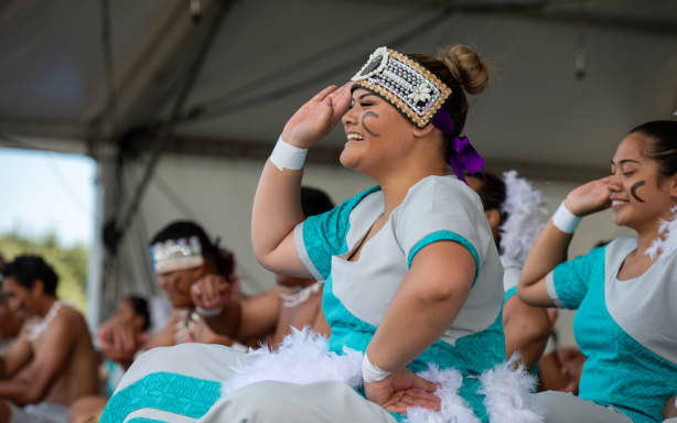 Tofiga Maletino performing a Samoan dance group from Alfriston College.