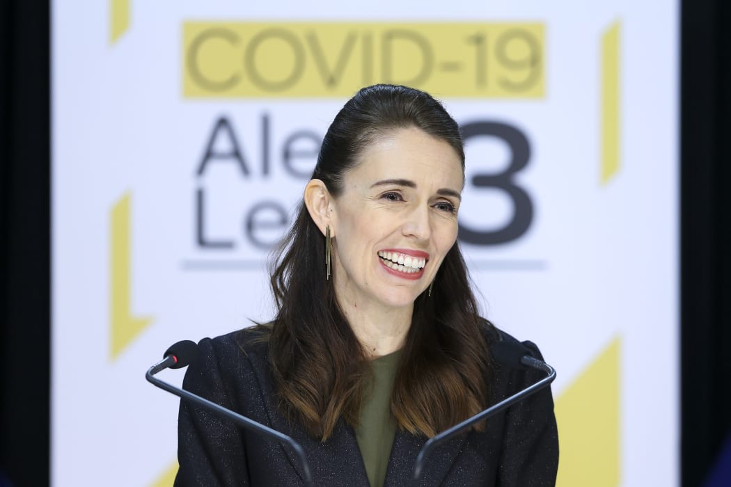 Prime Minister Jacinda Ardern speaks to media during a press conference at Parliament on May 05, 2020 in Wellington, New Zealand.