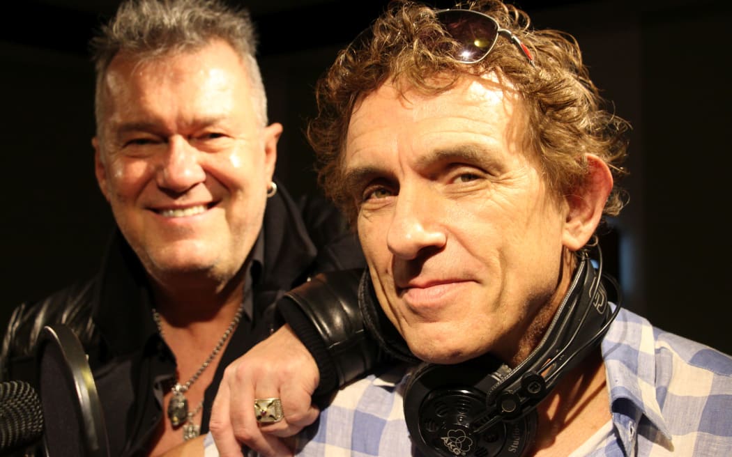 Jimmy Barnes and Ian Moss in the RNZ Auckland studio.