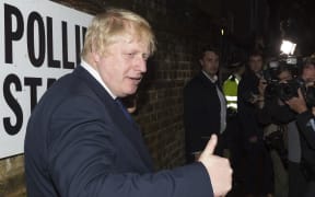 Boris Johnson leaves after casting their votes at a polling station on the EU Referendum in London, United Kingdom on June 23, 2016.