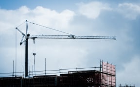 Crane atop some construction in the Auckland suburb of Mt Eden