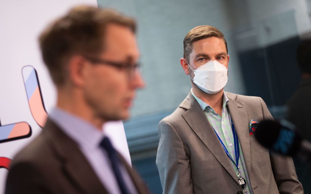 Director General of Health Ashley Bloomfield and Deputy Director General of Health Andrew Old
